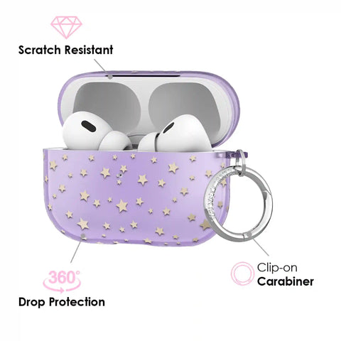 Lilac Celestial Stars AirPod Case