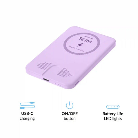 Lilac Gelato Slim Portable MagSafe Charger Power Pack