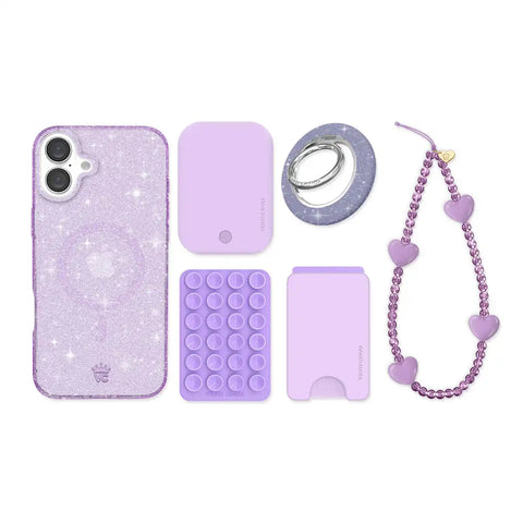 Lilac Stardust Glitter iPhone Bundle Set