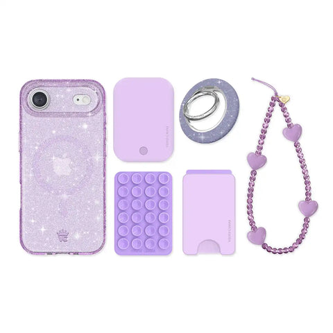Lilac Stardust Glitter iPhone Bundle Set