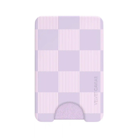 Lilac Vibe Checkered Magsafe Wallet