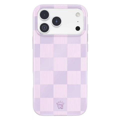 Lilac Vibe Checkered iPhone Case