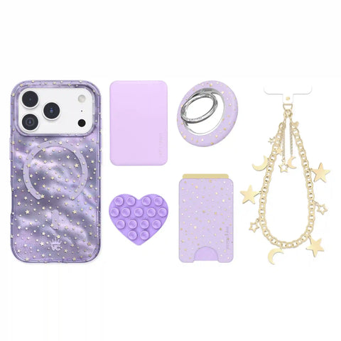 Lilac Celestial Stars iPhone Bundle Set