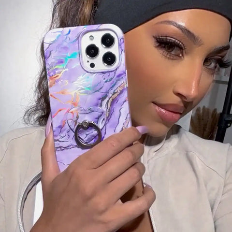 Purple Holo Moonstone iPhone Case