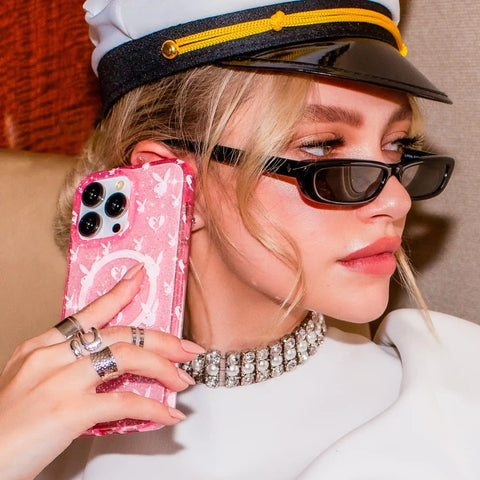 Playboy Pink Bunny Glitter iPhone Case
