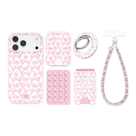 Lovely Pink Bows iPhone Bundle Set