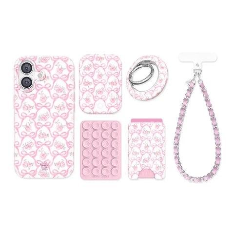 Lovely Pink Bows iPhone Bundle Set