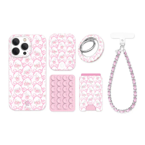 Lovely Pink Bows iPhone Bundle Set