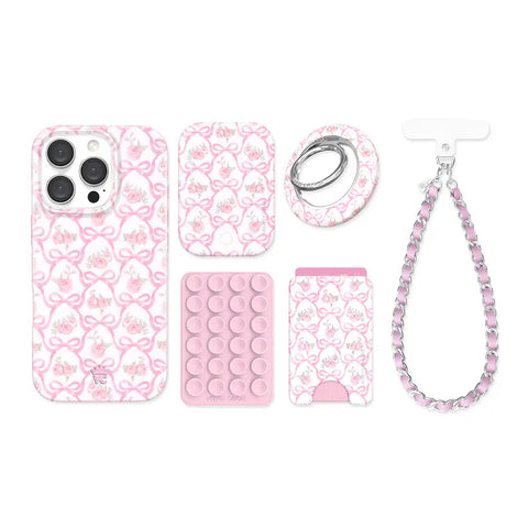 Lovely Pink Bows iPhone Bundle Set