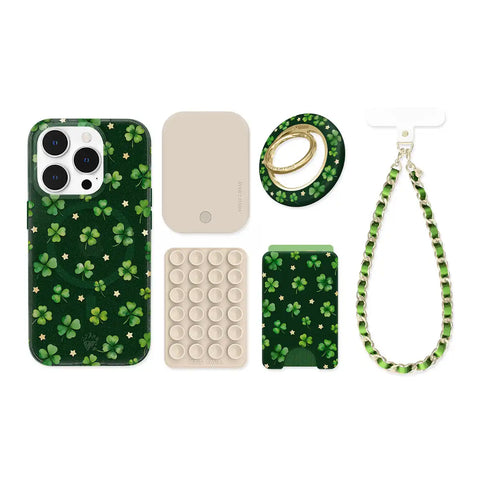 Lucky Clover Glitter iPhone Bundle Set