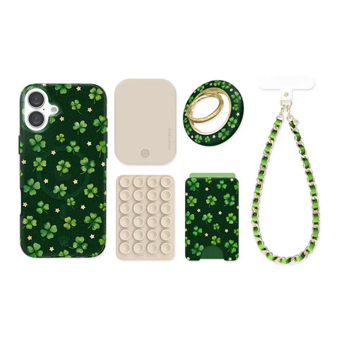 Lucky Clover Glitter iPhone Bundle Set