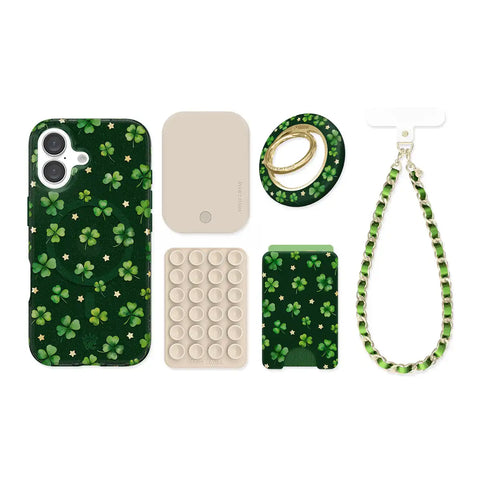 Lucky Clover Glitter iPhone Bundle Set