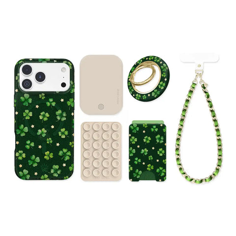 Lucky Clover Glitter iPhone Bundle Set