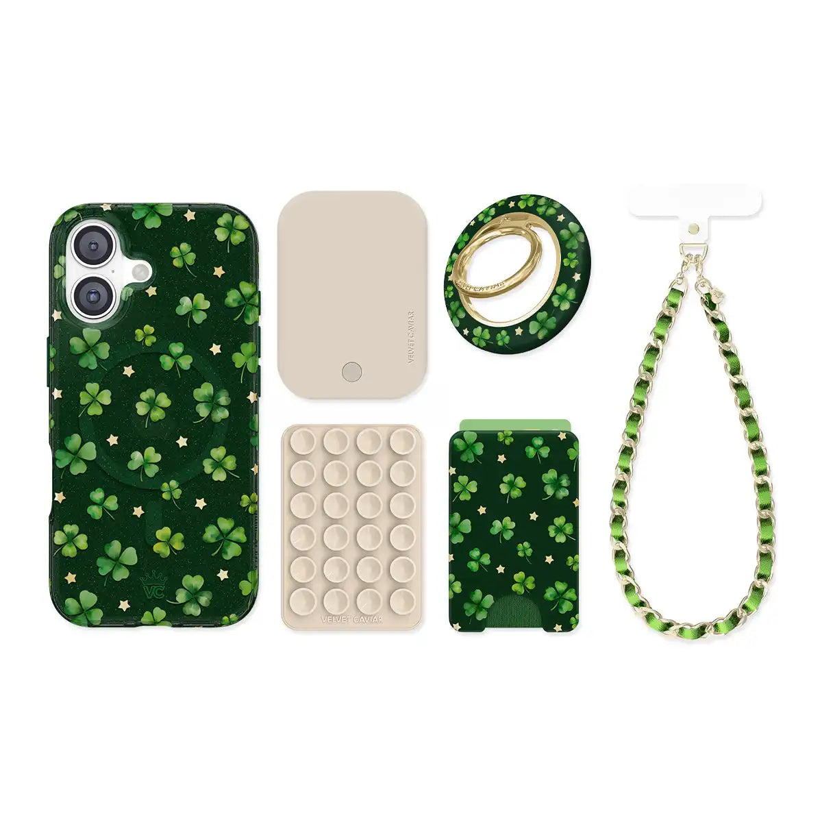 Lucky Clover Glitter iPhone Bundle Set