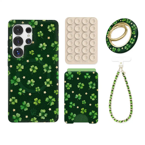 Lucky Clover Glitter Samsung Bundle Set