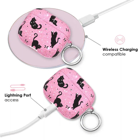Lucky Kittens Glitter AirPod Case
