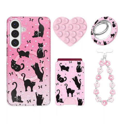 Lucky Kittens Glitter Samsung Bundle Set