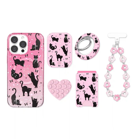 Lucky Kittens Glitter iPhone Bundle Set