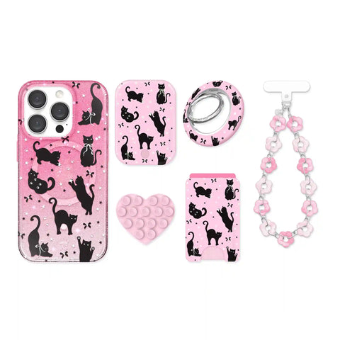Lucky Kittens Glitter iPhone Bundle Set