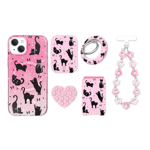 Lucky Kittens Glitter iPhone Bundle Set