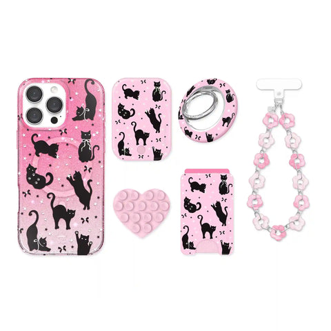 Lucky Kittens Glitter iPhone Bundle Set