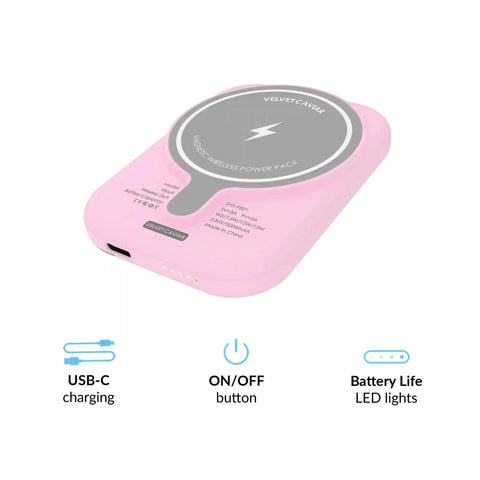 Lucky Kittens Glitter Portable MagSafe Charger Power Pack