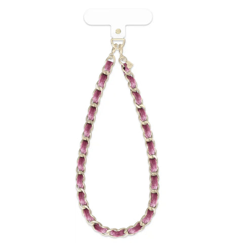 Mauve Pink Velvet Chain Phone Charm