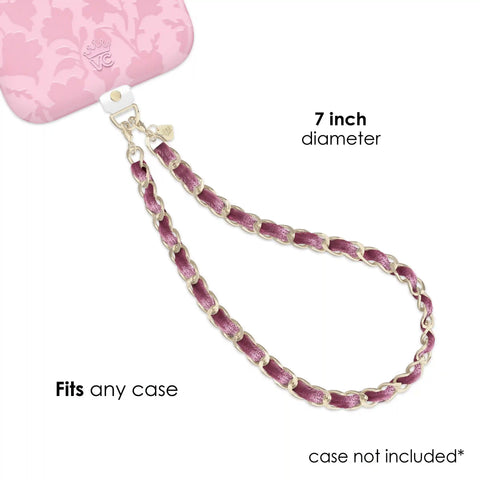 Mauve Pink Velvet Chain Phone Charm