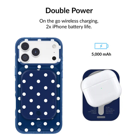 Midnight Polka Dot Portable MagSafe Charger Power Pack