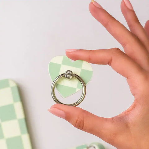 Pistachio Vibe Checkered Phone Ring
