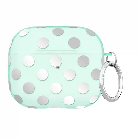 Mint Chrome Polka Dot AirPod Case