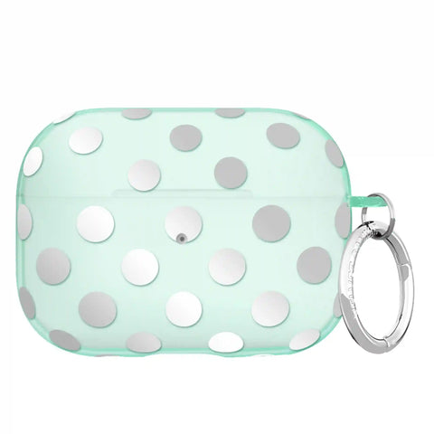 Mint Chrome Polka Dot AirPod Case