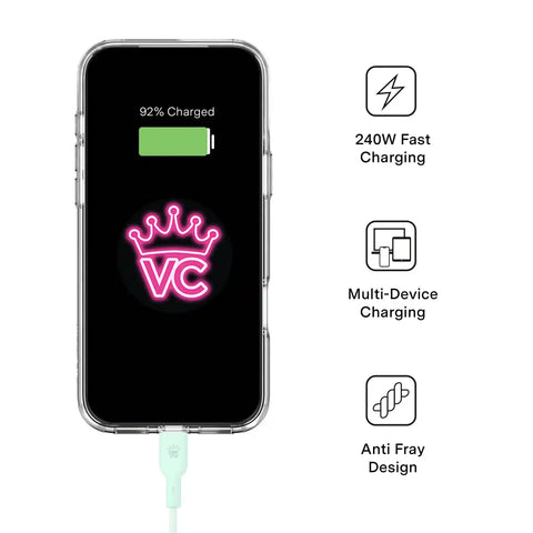 Mint Fast Charging Cable, 6ft USB-C