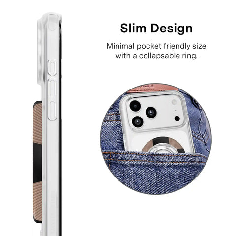 Mocha Vibe Checkered MagSafe Grip Ring