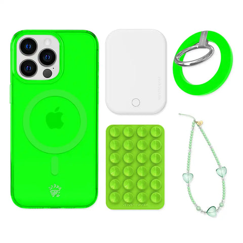 Neon Green iPhone Bundle Set - Grip