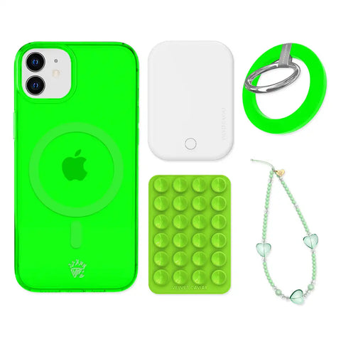 Neon Green iPhone Bundle Set - Grip
