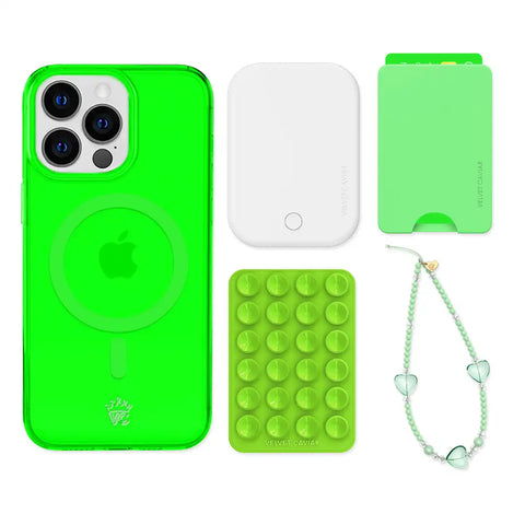 Neon Green iPhone Bundle Set - Wallet