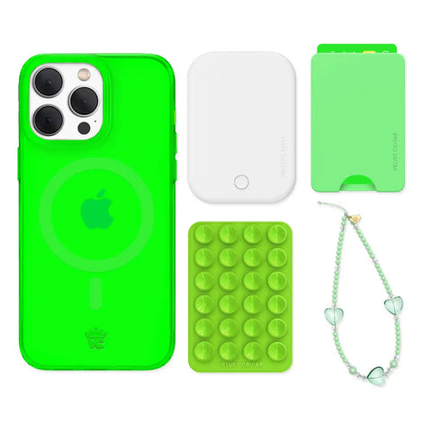 Neon Green iPhone Bundle Set - Wallet