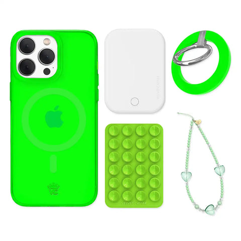 Neon Green iPhone Bundle Set - Grip