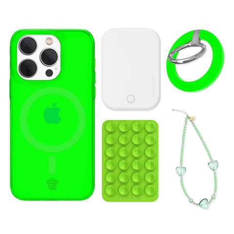 Neon Green iPhone Bundle Set - Grip