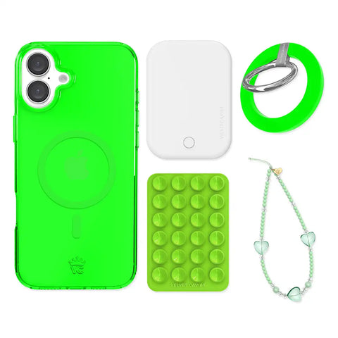 Neon Green iPhone Bundle Set - Grip