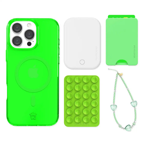 Neon Green iPhone Bundle Set - Wallet
