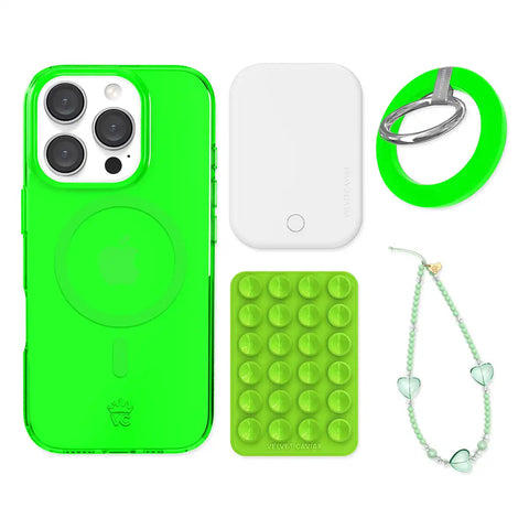 Neon Green iPhone Bundle Set - Grip