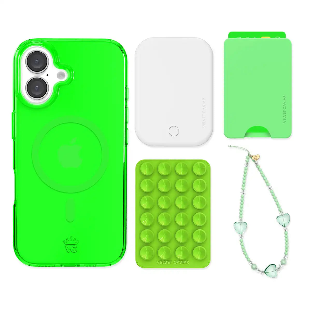 Neon Green iPhone Bundle Set - Wallet