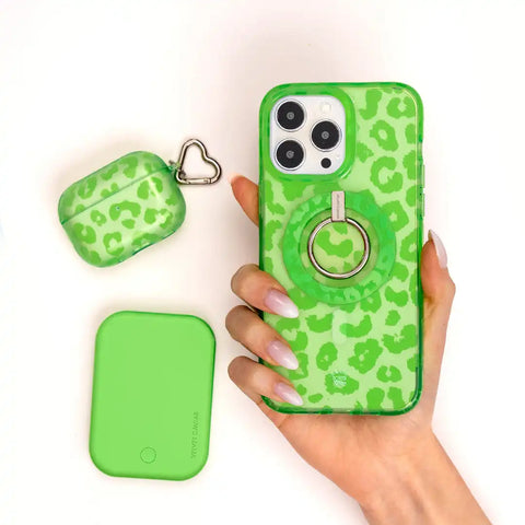 Key Lime Leopard AirPod Case