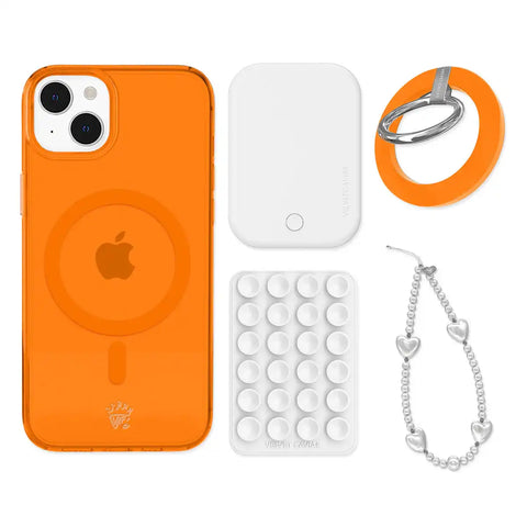 Neon Orange iPhone Bundle Set - Grip