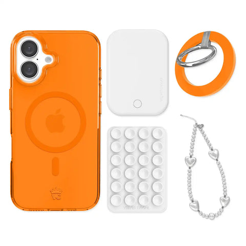 Neon Orange iPhone Bundle Set - Grip