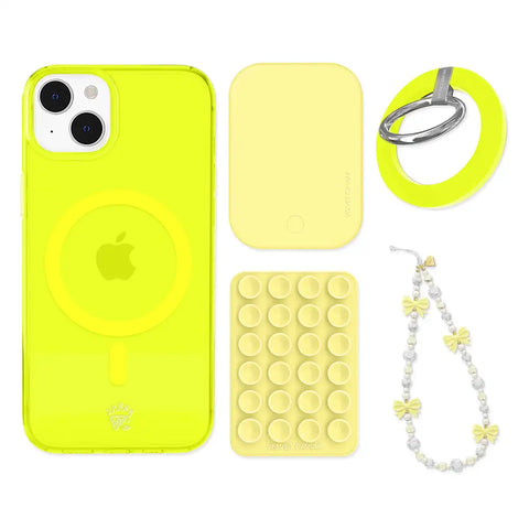 Neon Yellow iPhone Bundle Set - Grip