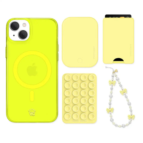 Neon Yellow iPhone Bundle Set - Wallet