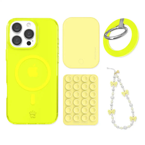 Neon Yellow iPhone Bundle Set - Grip
